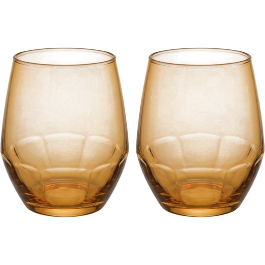 Skvhf Amberveil Stemless Wine Glasses 14 oz Amber Set of 2 - Product view