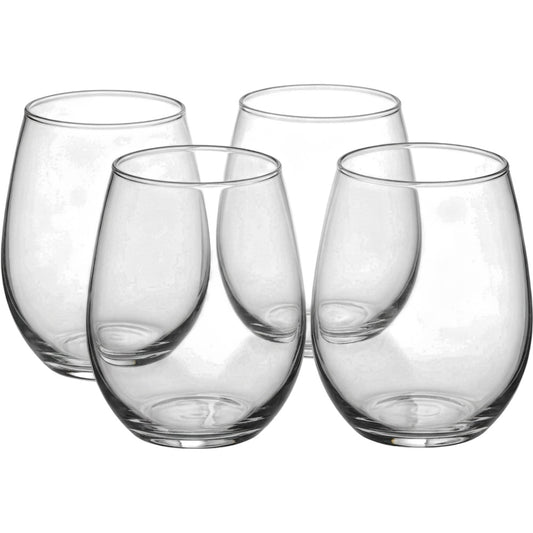 Skvhf Clear Stemless Red Wine Glass Set 4 15 oz