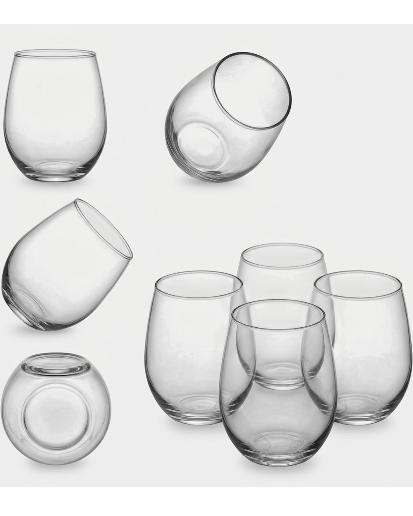 Skvhf Clear Stemless Red Wine Glass Set 4 15 oz