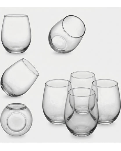 Skvhf Clear Stemless Red Wine Glass Set 4 15 oz