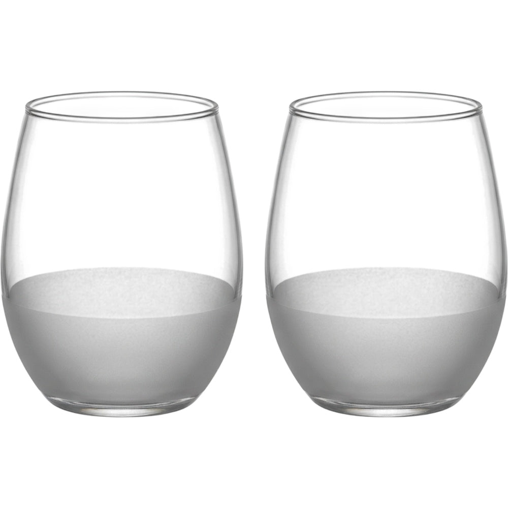 Skvhf Frostband Stemless Wine Glasses 16 oz Clear Set of 2 - Product view