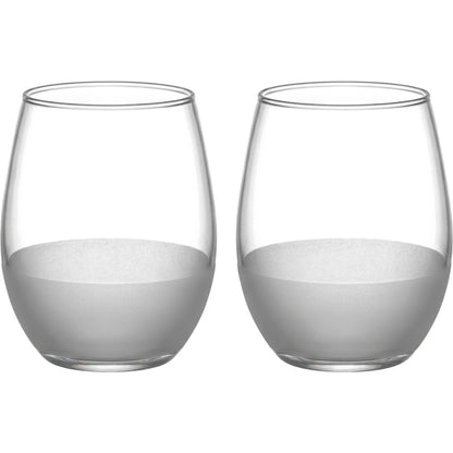 Skvhf Frostband Stemless Wine Glasses 16 oz Clear Set of 2 - Product view