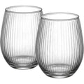 Skvhf Ribbed Stemless Wine Glass Set 2 14 oz