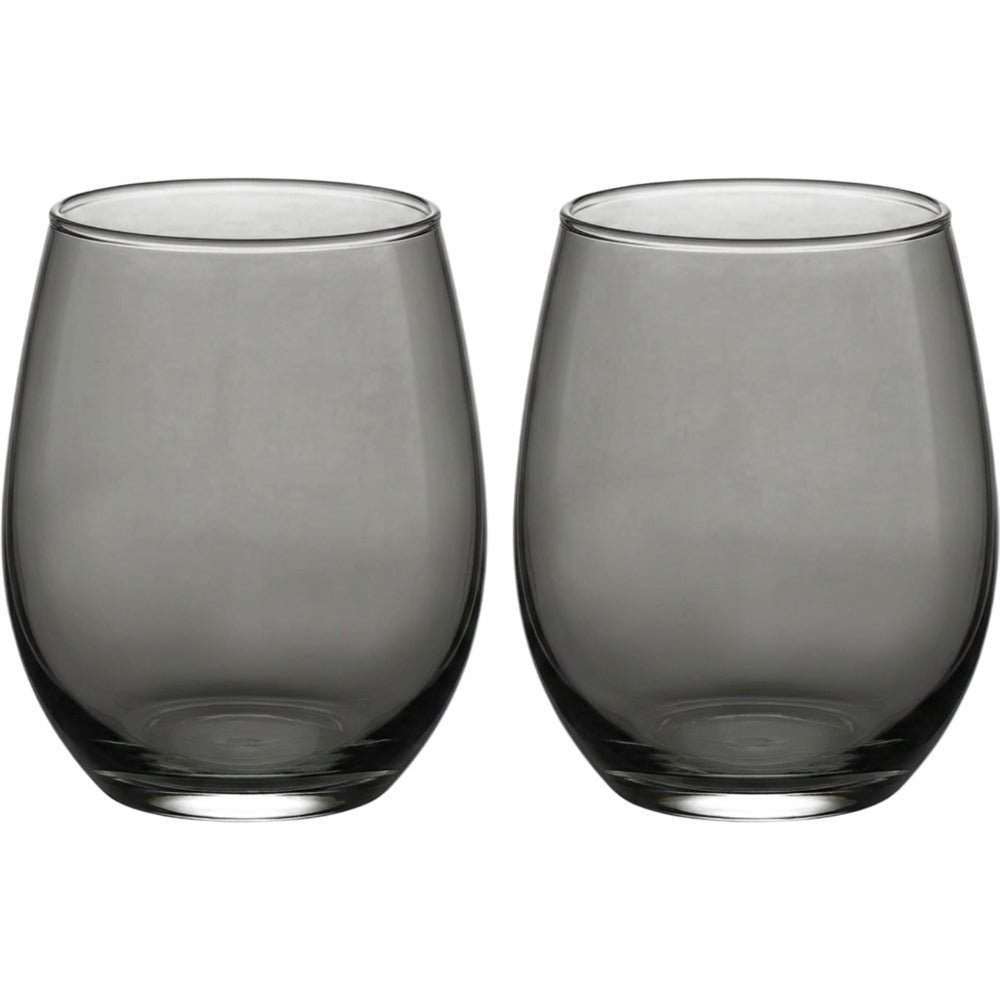 Skvhf Smoke Gray Stemless Wine Glass Pair 16 oz