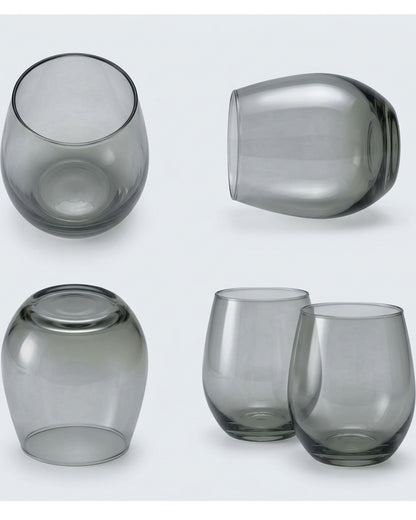 Skvhf Smoke Gray Stemless Wine Glass Pair 16 oz